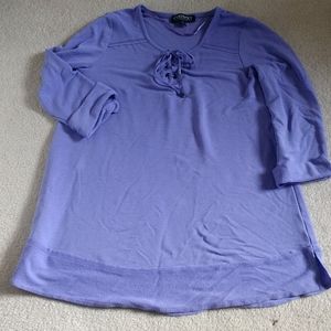 Context 3/4 sleeve tunic medium lavender